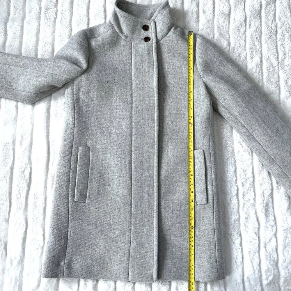 NWT J. Crew Wool-Blend City Coat Peacoat (Gray) 0